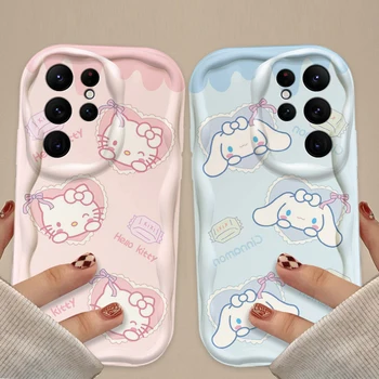 Hello Kitty Cinnamoroll Phone Case for Samsung Galaxy S25 S24 Ultra S23 S22 S21 S20 Plus FE A56 A36 A26 Soft Silicone Back Cover 1