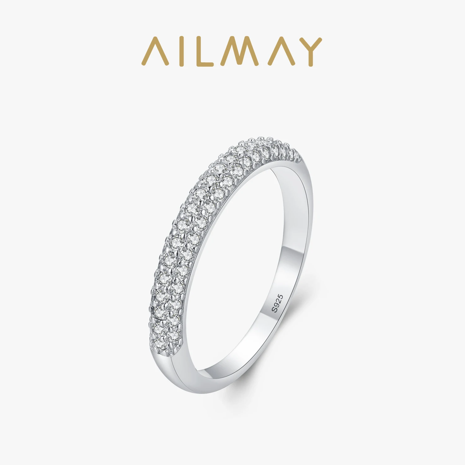 

Кольцо женское Ailmay, из стерлингового серебра 925 пробы, складное, с фианитами