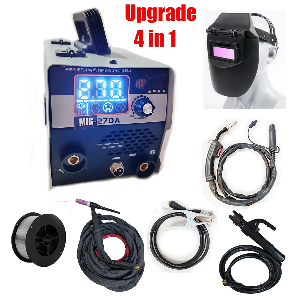 Mzaonwgd Non-Gas Semi-automatic Welding Machine MIG270 With wire and welding mask For Gasless Iron Soldering Portable MIG Welder