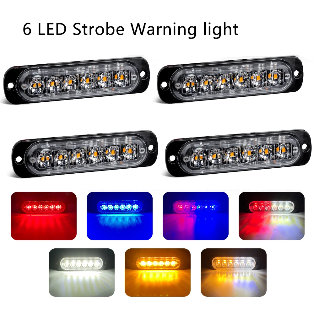 Luce Stroboscopica A LED Blu - DC9-12V - Lampeggiante Per Segnale Di Avvertimento, Allarme Emergenza - 15 LED, 7,3x4,2 Cm
