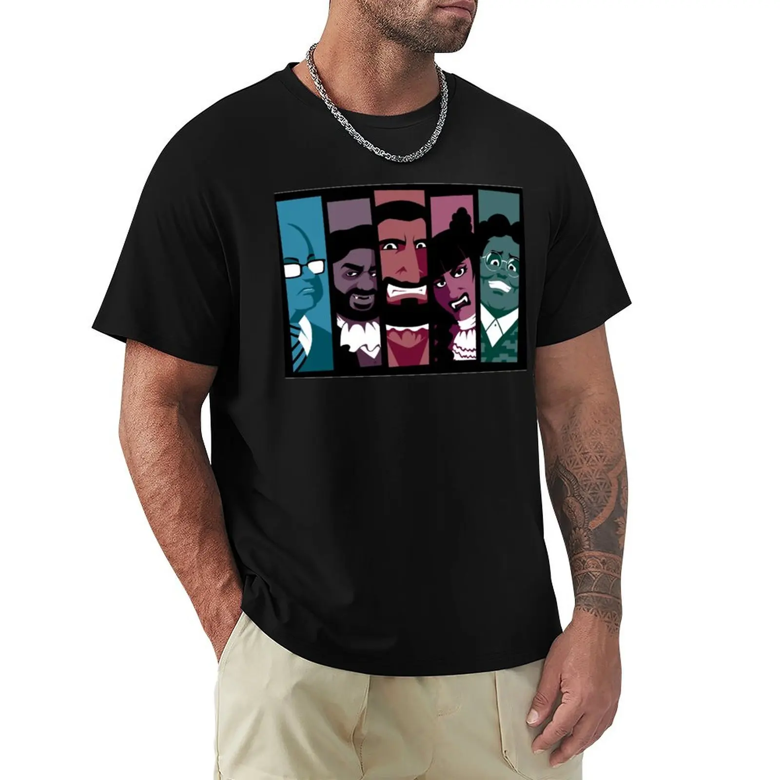 

What We Do in the Shadows Color blocks T-shirt kawaii clothes cute clothes oversized t shirt men