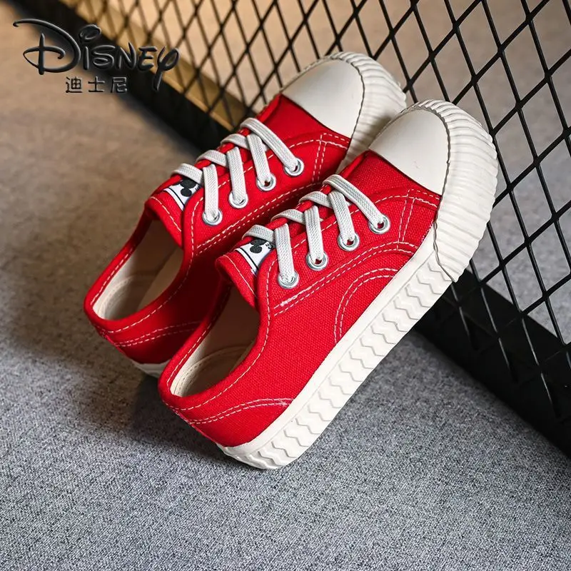 Mickey Children\'s Shoes Children\'s Low-top Canvas Shoes 2024 Spring And Autumn New Korean Version Of Campus Wind Soft-soled Casu