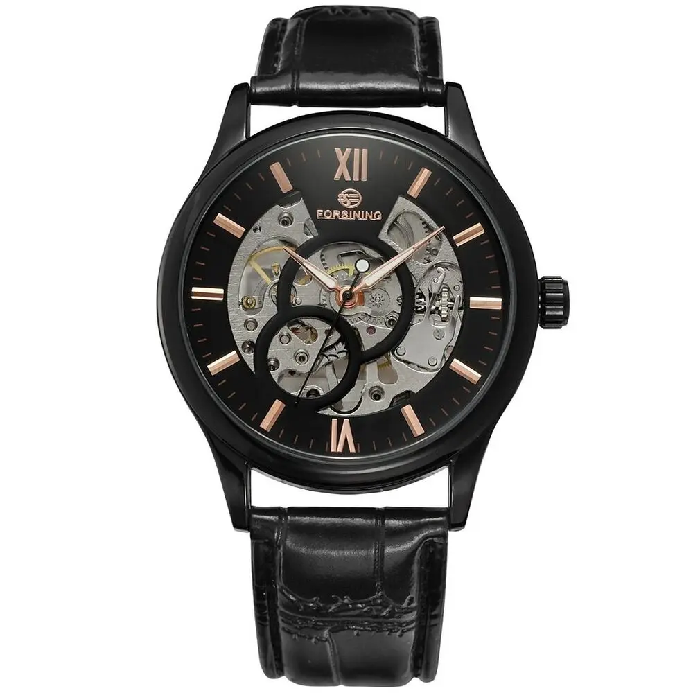 

Forsining Mens Watch Hollow Hand-winding Mechanical Skeleton Luminous Wristwatch