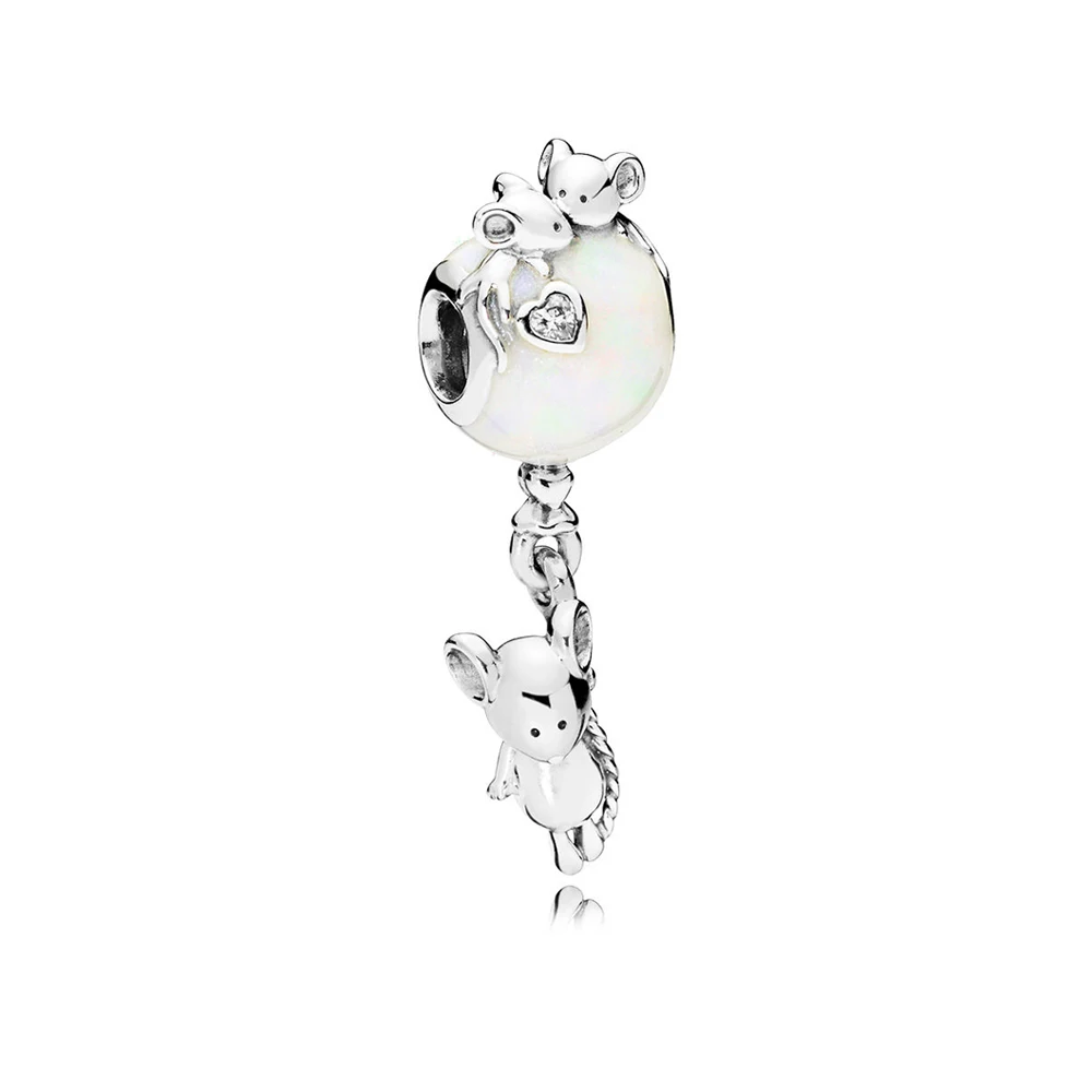 

Authentic 925 Sterling Silver Bead Mouse Shimmering Balloon Dangle Charm Fit Pandora Women Bracelet Bangle Gift DIY Jewelry