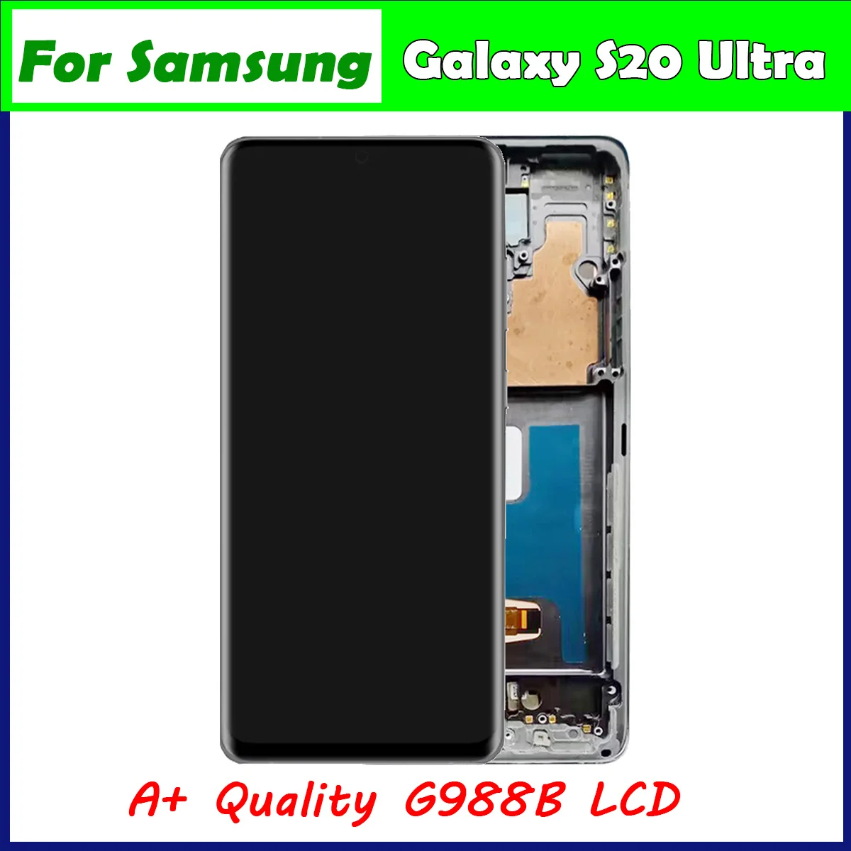 

OLED For S20 Ultra Screen Display with Frame, for Samsung Galaxy S20 Ultra G988B Lcd Display Touch Screen Digitizers with Frame
