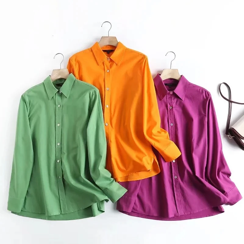 Maxdutti England Fashion Simple Indie Folk Vintage Casual Linen Shirt Cotton Colorful Summer Blouse Women Tops