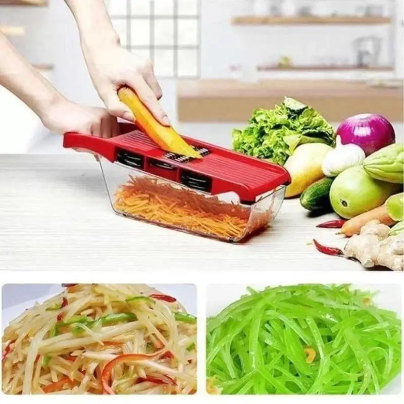 6 In 1 Vegetable Slicer And Cutter With Steel Blade Slicer Potato Peeler Carrot Grater Dicer Portable Accessories Kitchen Tools