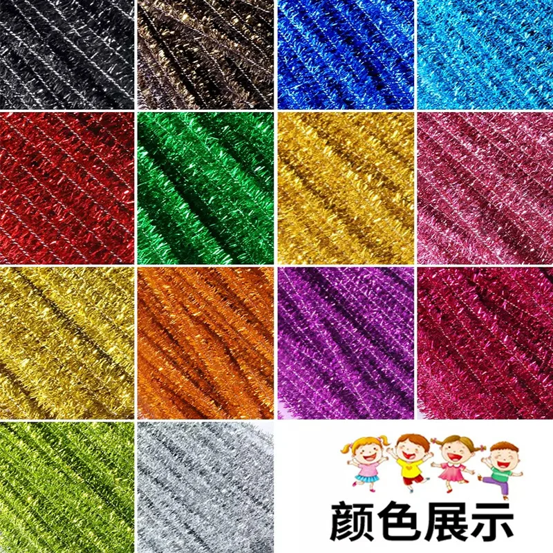Colorful Chenille Stem 100Pcs 15 Colors Chenille Pipe Cleaner Stems For Kids Tools DIY Crafts And Projects(6 mm x 12 inch)