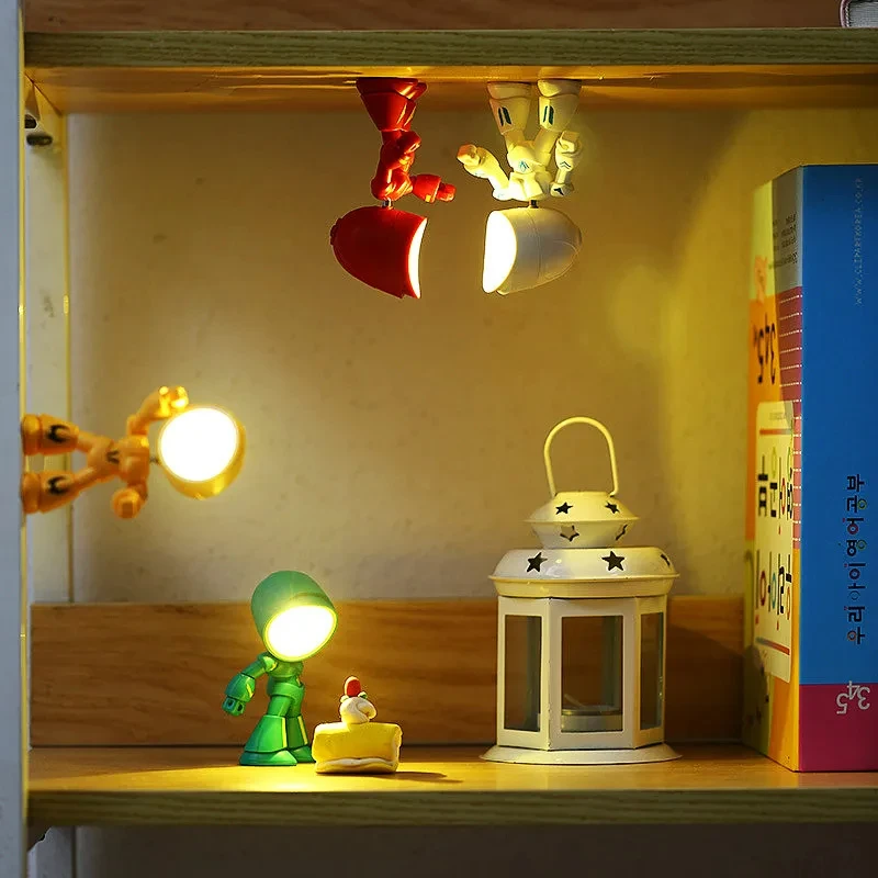 Mini Cute Cartoon Pet Table Lamp Folding Dimmiable Adjustable Angle AAA Battery Powered LED Night Light Eye Protection Lamp led light,night light,mini night light,mini led light
