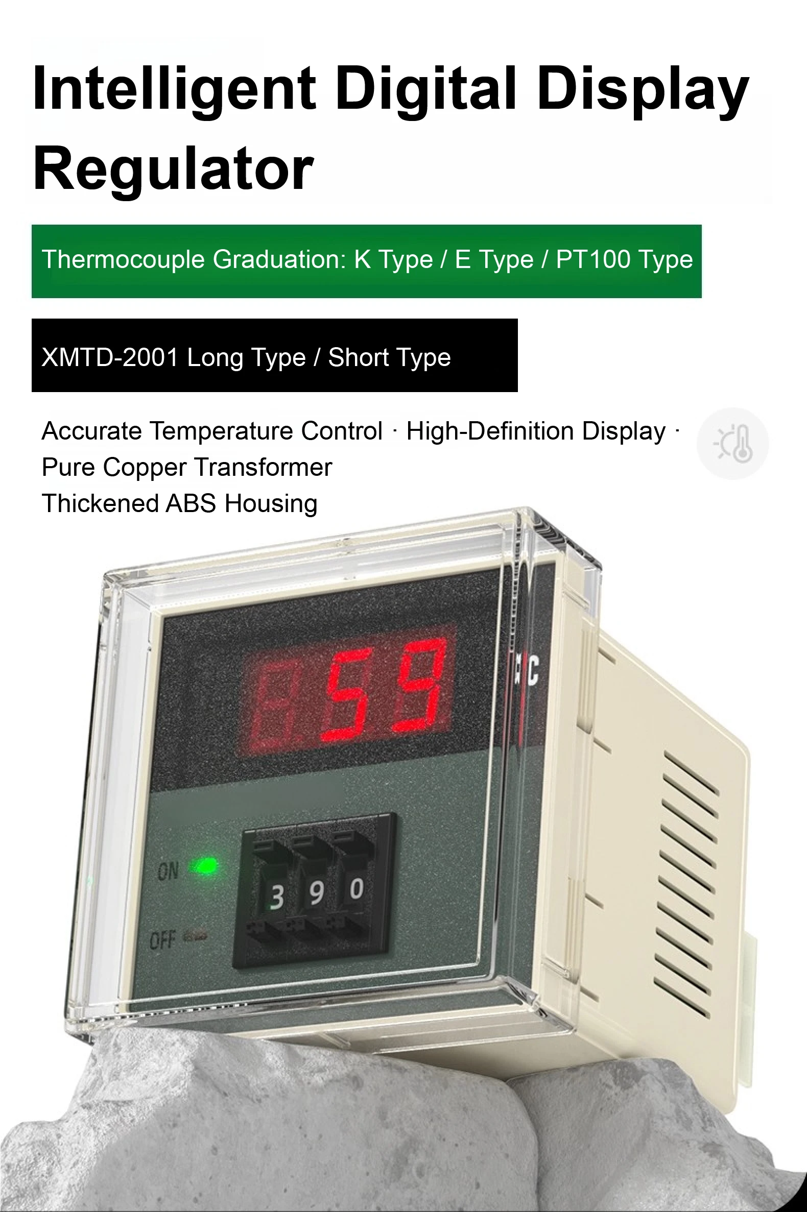 XMTD-2001 Digital Temperature Controller Thermostat 220V 380V K Type PT100 399℃