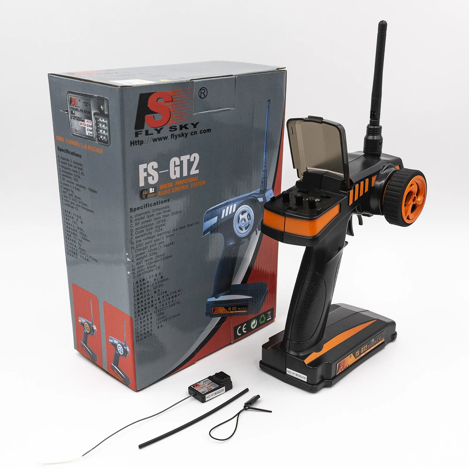 Émetteur RC 2.4G 2CH FS-GT2 + Récepteur 3CH FS-GR3E pour Voiture Bateau