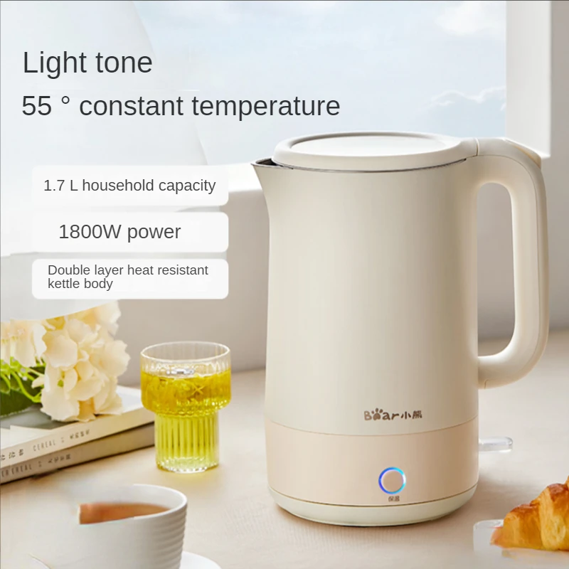 Electric kettle heat preservation integrated anti-scalding large capacity stainless steel constant temperature boiling water supor electric kettle 1 5l all steel seamless double layer anti scalding boiling kettle 304 stainless steel kettle insulation