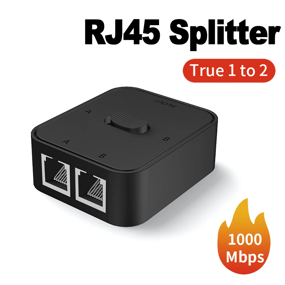 PC 노트북 TV 박스 라우터용 커넥터 커플러, 네트워크 스위치 케이블 확장기, 1000Mbps RJ45 분배기, 1-2 이더넷 어댑터
