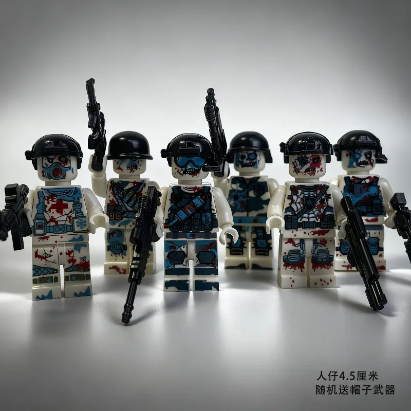 특수부대 돌연변이 좀비 입자 블록, 악당, 할로윈 좀비 장난감