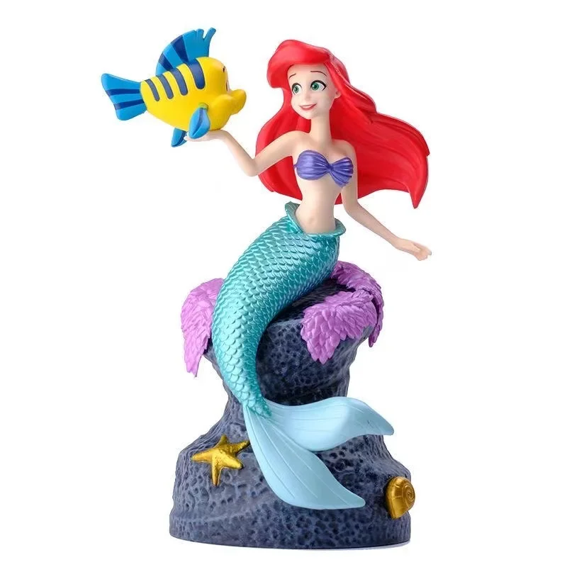 19Cm Disney Anime Sirenetta Ariel Action Figure Toys Ariel The Princess Collection Room Car Cake Decoration Gift For Kids