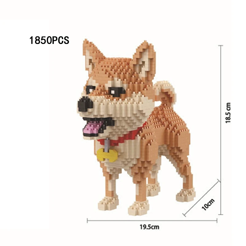 

Lovely Pets Animals Nanobricks Japan Shiba Inu Dog Micro Diamond Block Puppy Doge Bricks Educational Toys For Kids Gifts