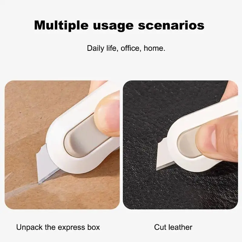 델리 1/4pcs 휴대용 종이 커터 미니 커팅 나이프 SK5 유틸리티 나이프 금속 블레이드 간편한 캐리 커터 나이프 문구 용품