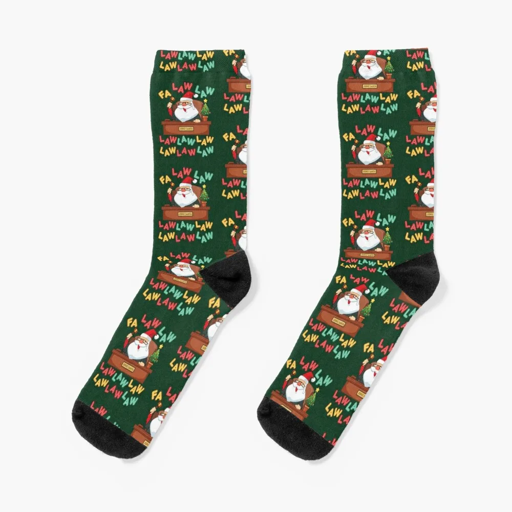 

Funny Lawyer Christmas Santa Fa Law Law Socks with print christmas gifts japanese fashion loose Woman Socks Men's