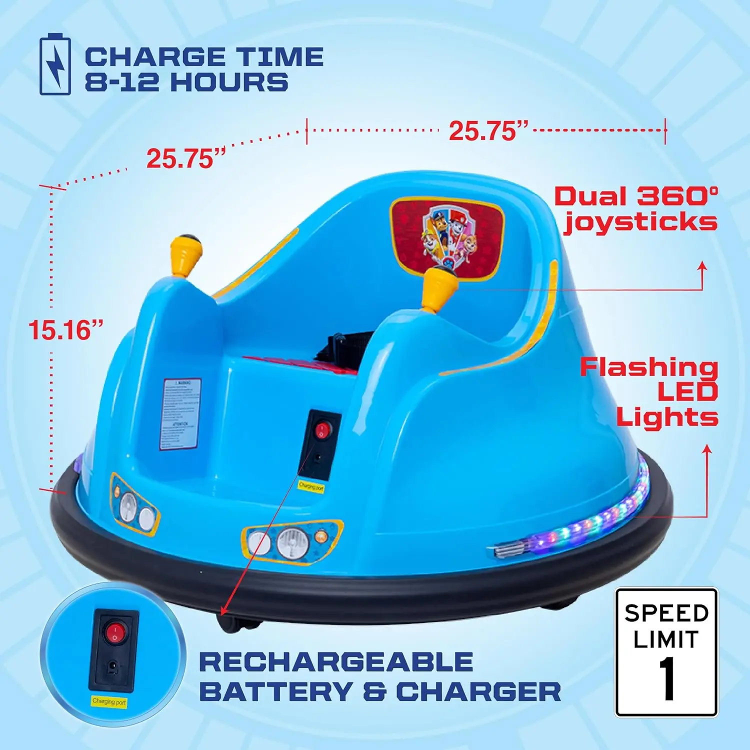 6V Bumper Car for Toddlers, Kids Bumper Car, Electric Toddler Ride On Toys for Kids, Baby Car, Ages 1.5-4