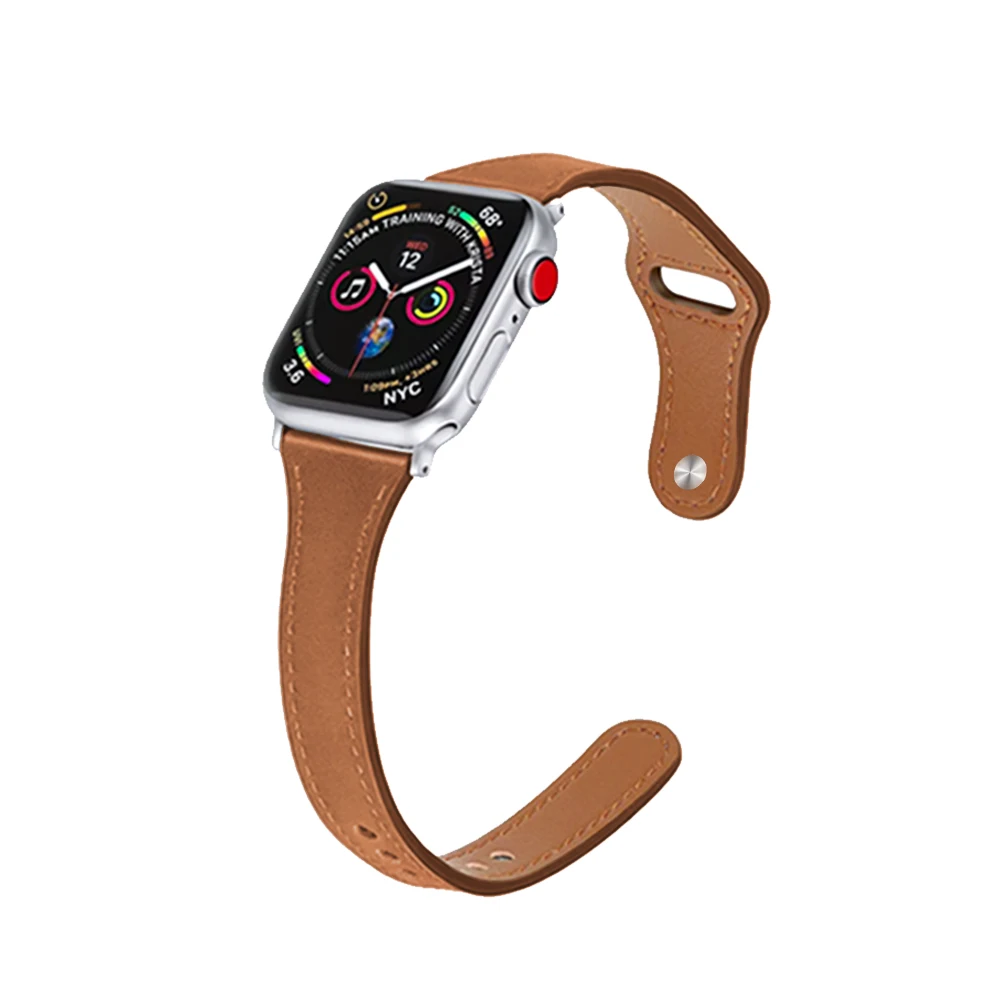 Slim Leather Strap for Apple Watch Band Ultra 49mm 41mm