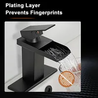 ก๊อกน้ำอ่างล้างหน้าแบบน้ำตกแกนทองแดงในห้องน้ำอ่างล้างหน้าสแตนเลสห้องครัวก๊อกผสมควบคุมคู่ร้อนและเย็น 4