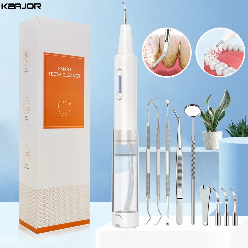 

Dental Calculus Remover Electric Ultrasonic Teeth Scaler Irrigator Water Flosser Oral Tooth Tartar Removal Plaque Stains Cleaner