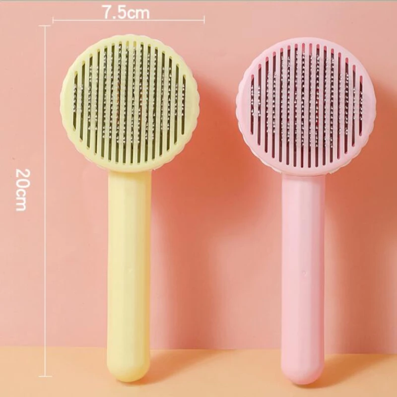 Cat Brush Pet Comb Self Cleaning Slicker Brush Remove Hair Grooming Pet Dematting Comb Beauty Slicker Dog Pet Hair Brush Dog Grooming Comb