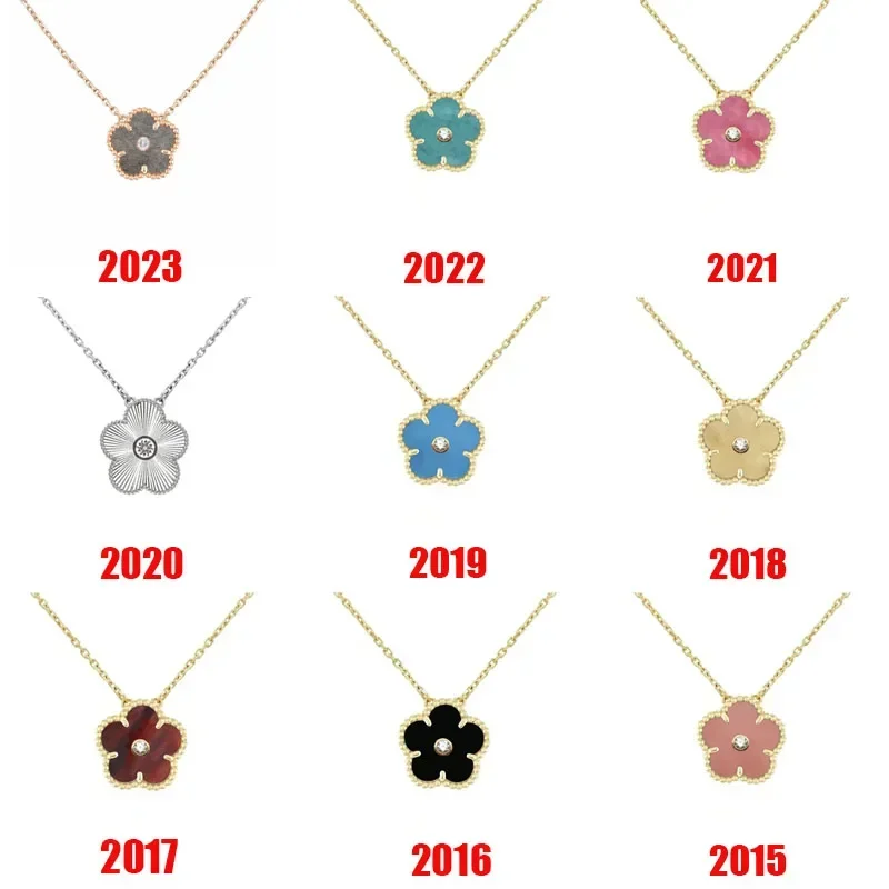 

2023 new four-leaf clover holiday pendant limited edition necklace French fashion style brand Alhambra Stones with LOGO