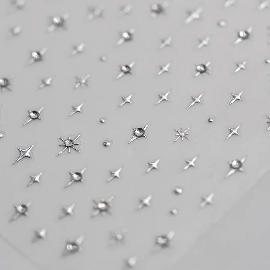 1pcs Small Starlight Nail Art Sticker Bronzing Gold Silver Laser Nail Decoration Decals DIY Manicure Self Adhesive Slider 5
