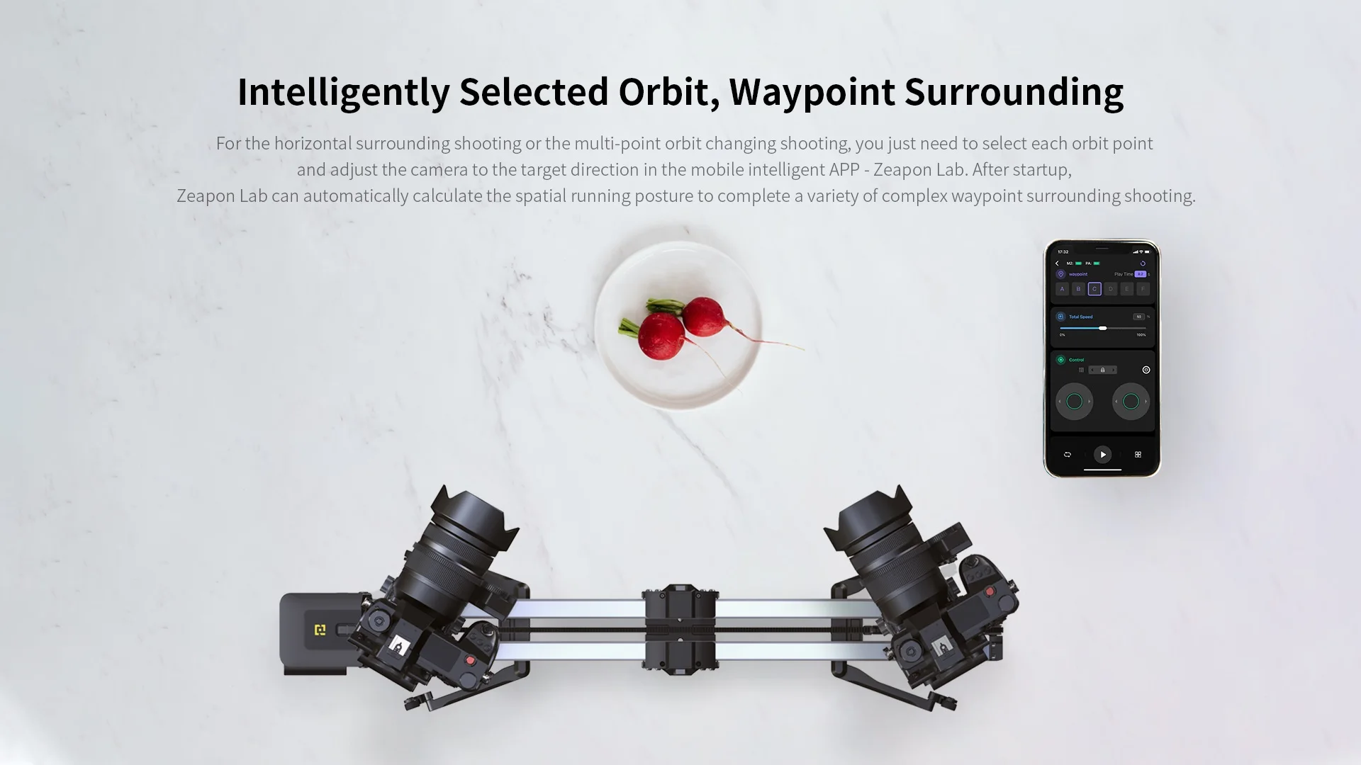 PONS Motorized Pan Head Single Axis Double Axis Linkage Horizontal Load Up To 50 kg for camera track slider