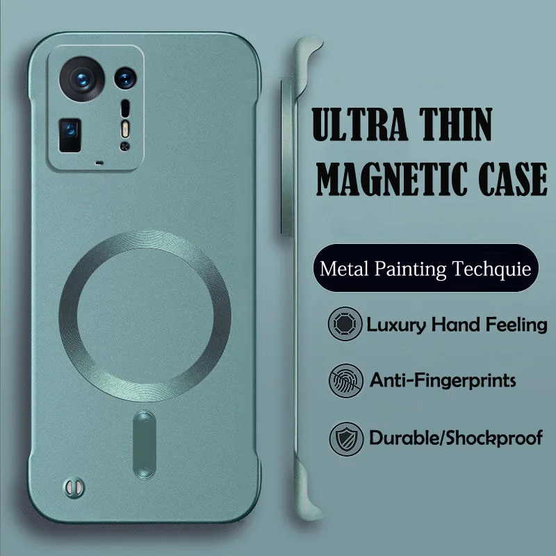 Luxury Magnetic Wireless Charging Phone Case with Hard Protective Bumper