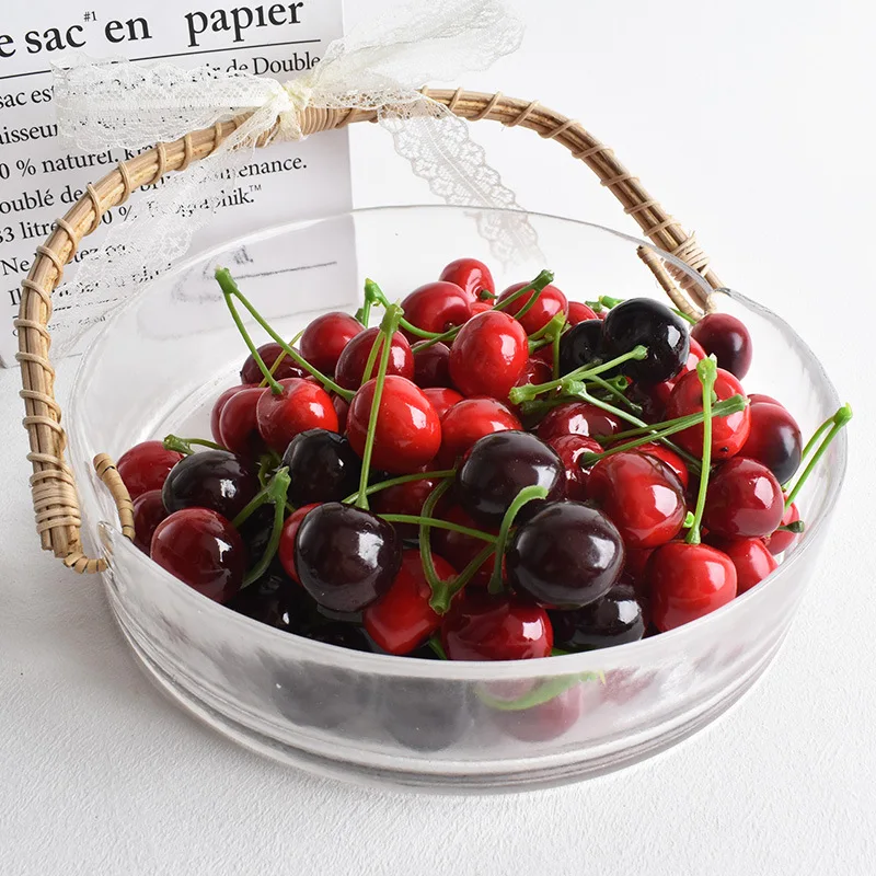 Red Cherry Foam Decoration Home Party Christmas Decor Kitchen Window Displays Fake Fruits Model Food Photography Props 20/10Pcs artificial fruits and vegetables