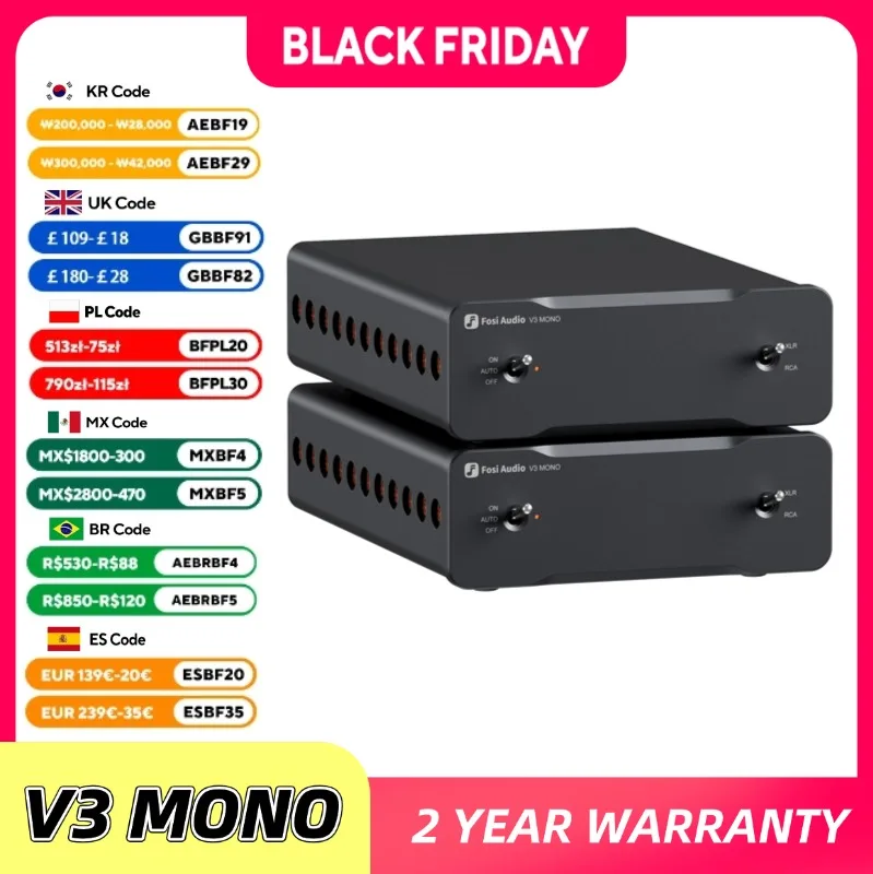 Fosi-ステレオパワーアンプAudio-V3,ミニパワーアンプtpa3255,240w,2