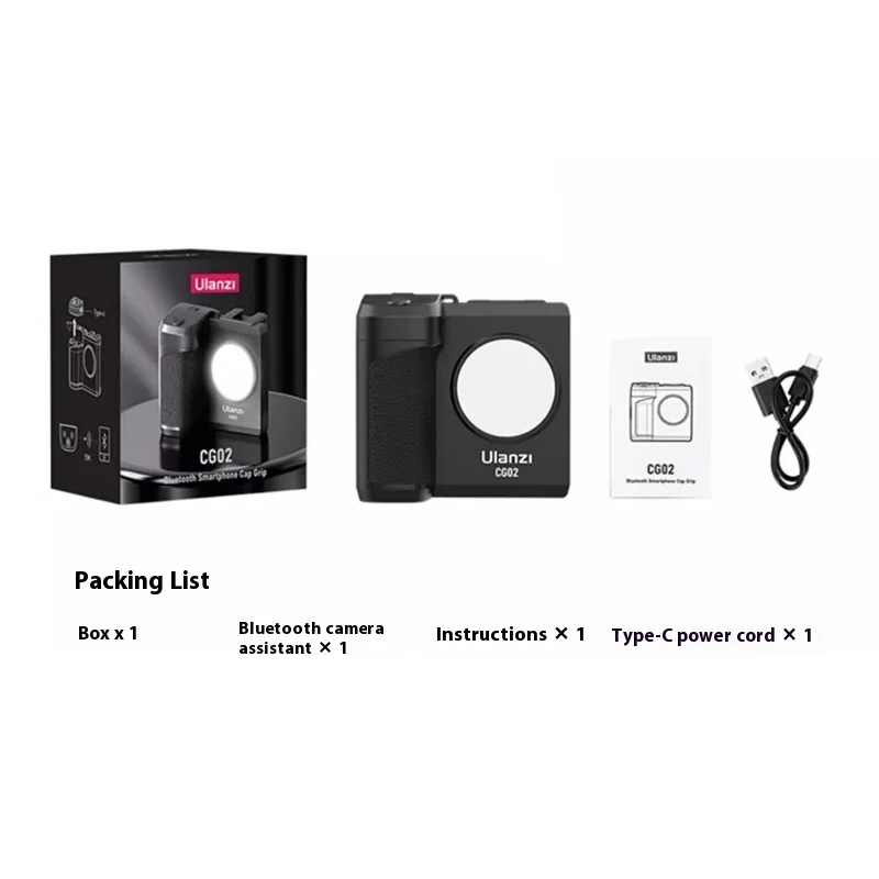 New Ulanzi CG02 Smartphone Selfie Grip Bluetooth Fill Light with CRI 95+ 5500K 15M Remote Zoom & Anti-Shake Stabilizer