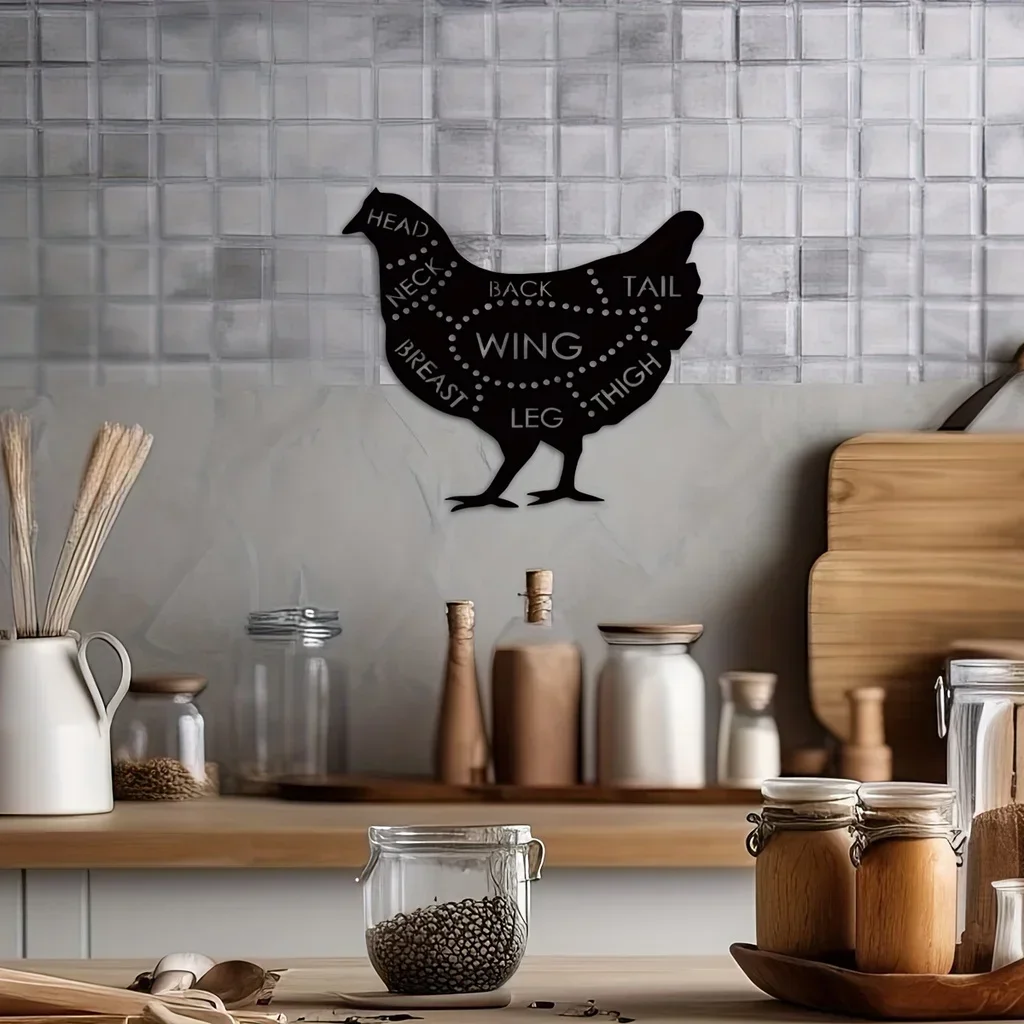 

Hello Young Chicken Metal Home Decor Sign Kitchen Rooster Decor Butcher Shop Wall Art Meat Decoration Butcher Business Sign Room
