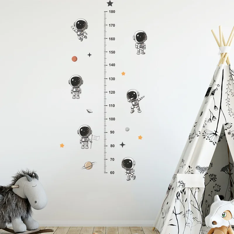 DIY Forest Animal Trees Height Wall Sticker Decor Nordic Modern Children Height Measure Mural Decals Nursery Creative Wallpaper