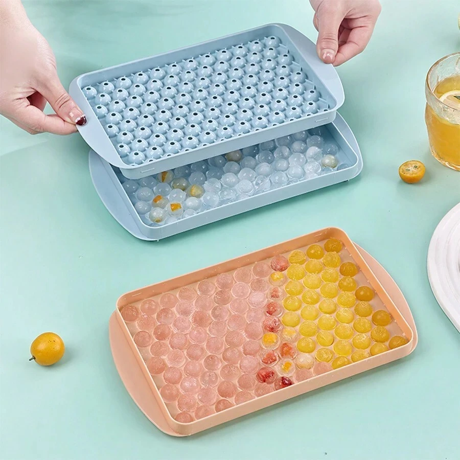 104 Grids 3D Round Ice Cube Tray Frozen Whiskey Ball Popsicle Ice Cube Mold Coffee Juice Ball Maker Kitchen Tools 2/3/4PCS ice cream sticks