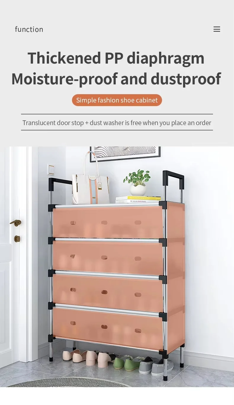 Dustproof Shoes Rack Shoes Shelf Diy Assemble Space-Saving Shoe Cabinet - 6 Layer