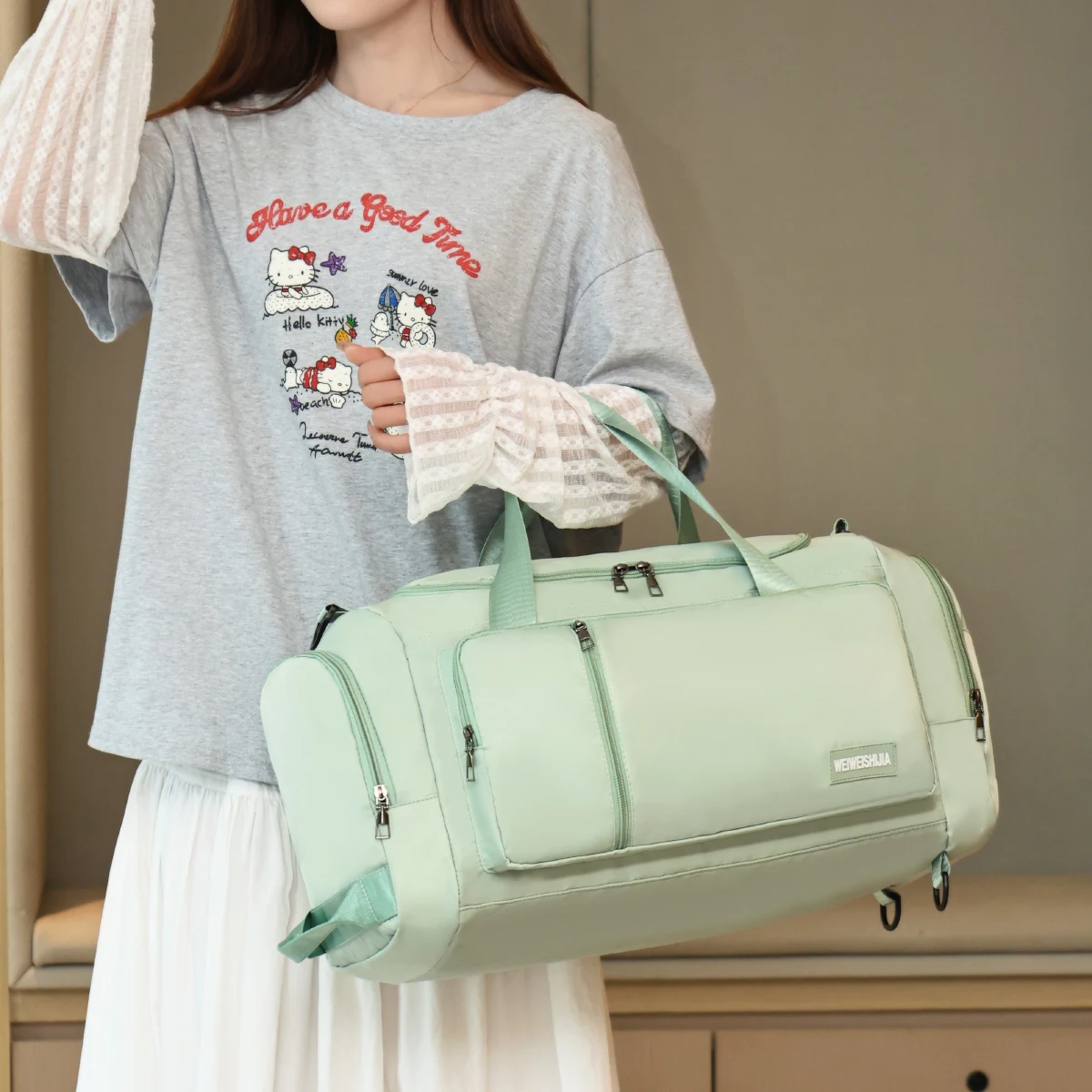 Multifunctional Luggage Bag, Short-Distance Travel Crossbody Bag, Sports Fitness Bag, Dry and Wet Separation Swimming Training Backpack, Camping and Mountaineering