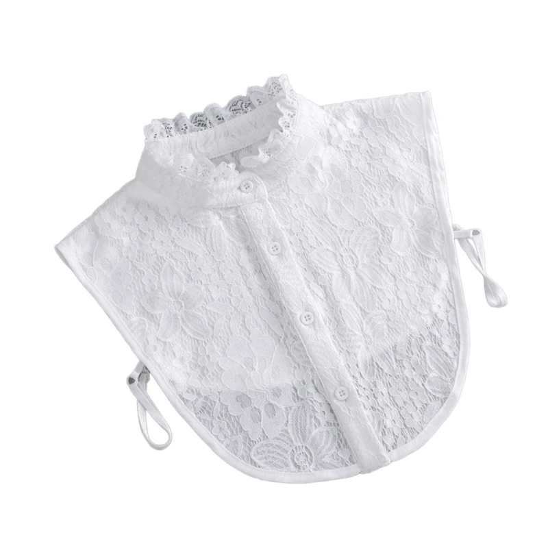 

Elegant Stand Ruffle Collar Decorative Shawl Neckwrap Collar Party Accessories F0T5
