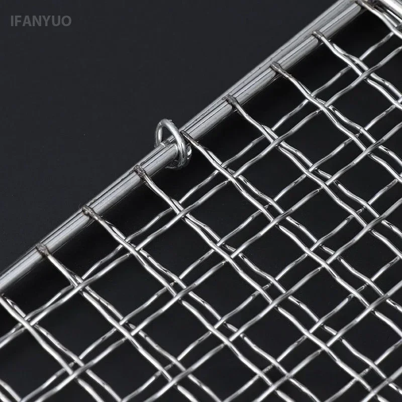 Stainless Steel Barbecue Grilling Basket Non Stick Fish Vegetable Steak Picnic Party Barbecue Gadget Picnic Party BBQ Rack Mesh