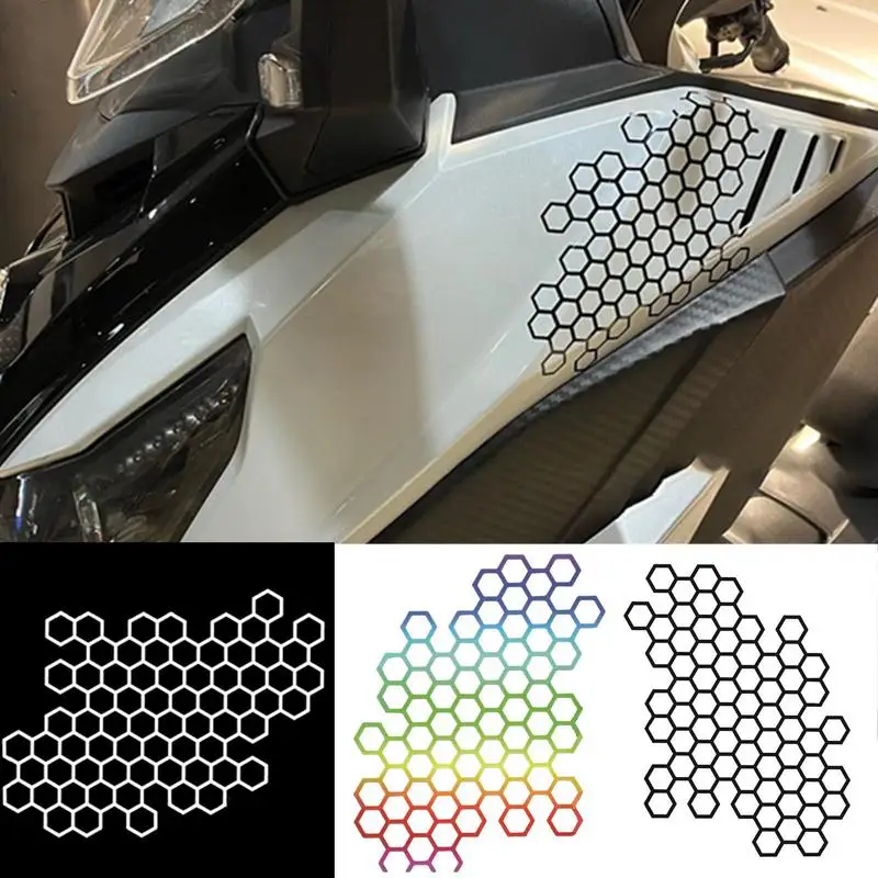 

Motorcycle Light Stickers Honeycomb Type Tail PET Material Universal Motorcycle DIY Self Adhesive Decals For Body Decore