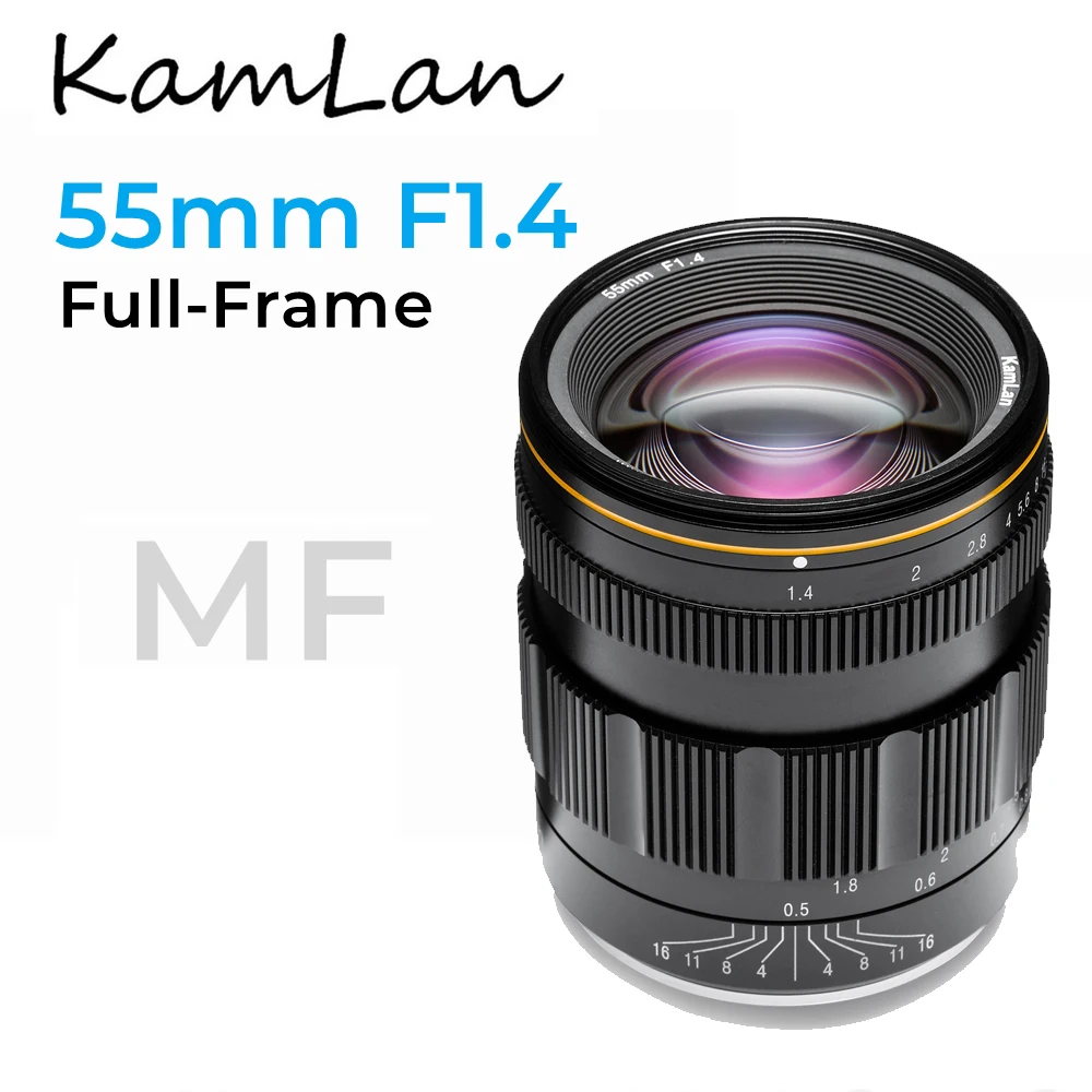 카믈란 55mm f1.4 풀프레임 렌즈 수동 초점 렌즈 ( E/ 니콘 Z/ 캐논 R 마운트 미러리스 카메라 ZVE-10 R5 R6 ZFC Z5 Z6 호환)