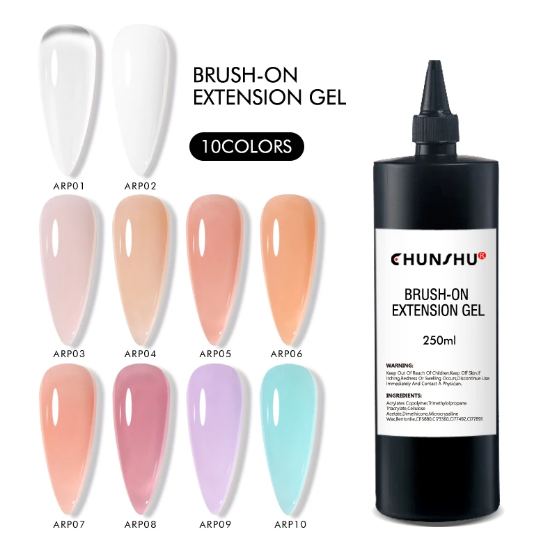 CHUNSHU Refill Extension Gel Nail Polish 250ML Soak Off  Brush On Builder Nail Hard Gel Varnishes Rubber Base Coat DIY Manicure 2
