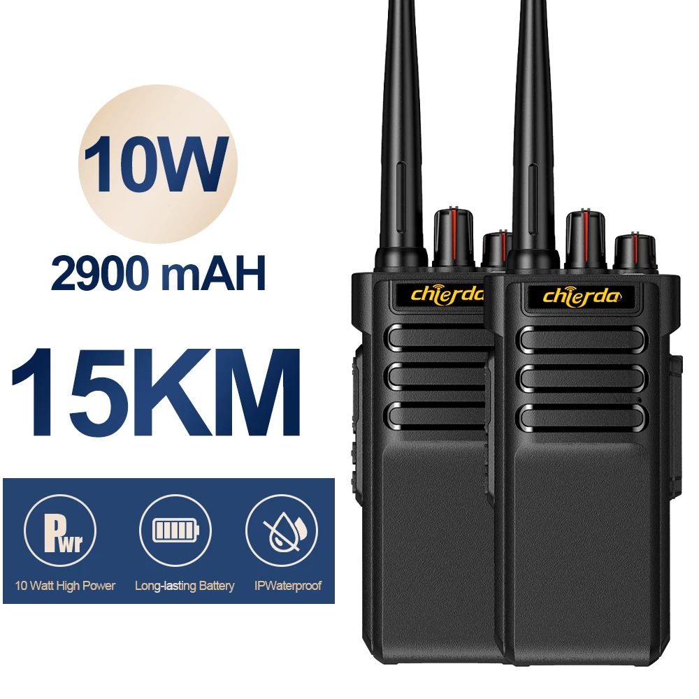 10W IP67 Waterproof Walkie Talkie Chierda CD-A8 long range 10-25km Powerful  Portable Two-way radio VHF UHF for Hotel Factory AliExpress