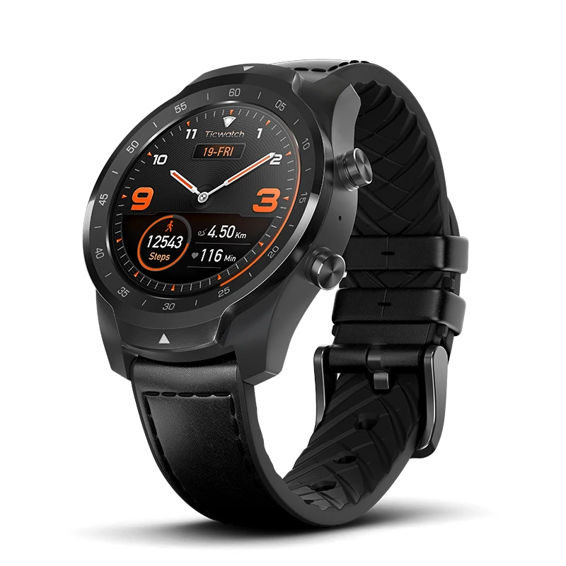 Ticwatch Pro Wear OS 512M Watch for iOS Android Dual-display Google Payment Built-in GPS IP68 Waterproof Display Machine