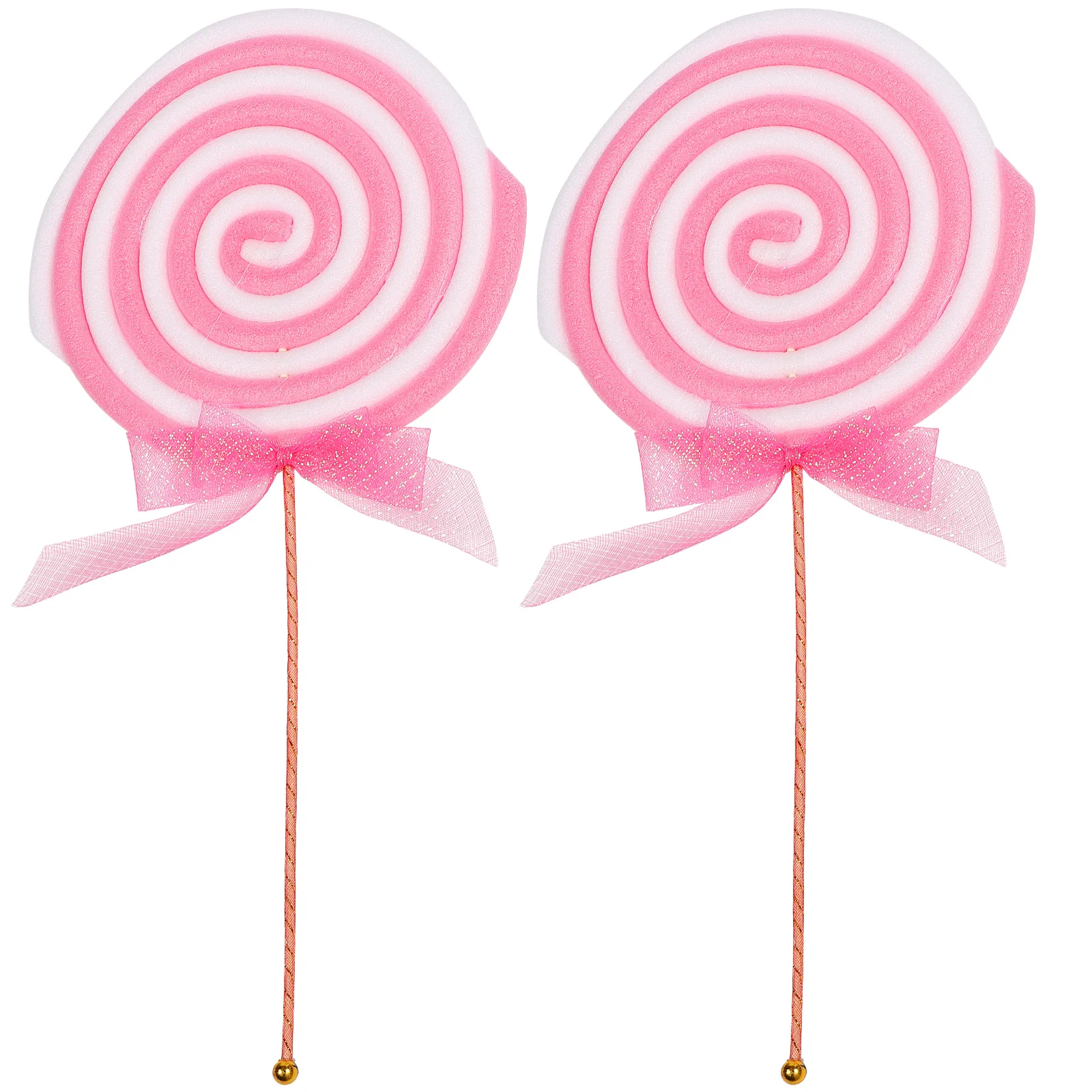 

Healifty Christmas Decor 2Pcs Lollipop Props Large Fake Candy Creative Photo Booth Prop Carnival Festive Wedding Birthday Party