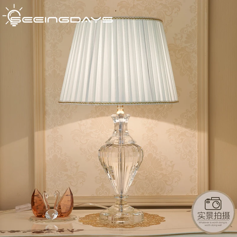 

Light Luxury Crystal Lamp Cozy Bedroom Bedside European Style Pastoral Villa Living Room Luxury Vintage Ornament Table Lamp