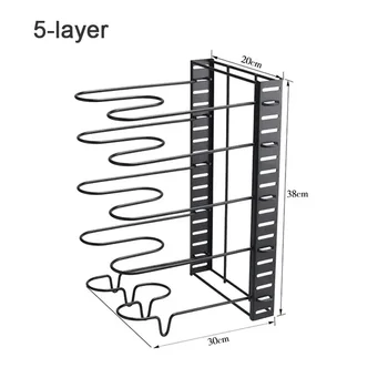 5/8 ชั้น Duty หม้อ Rack Organizer โลหะทนทานประหยัดพื้นที่ตู้สําหรับหม้อกระทะและฝาปิด-เก็บห้องครัวของคุณ Neat และ Tidy 7