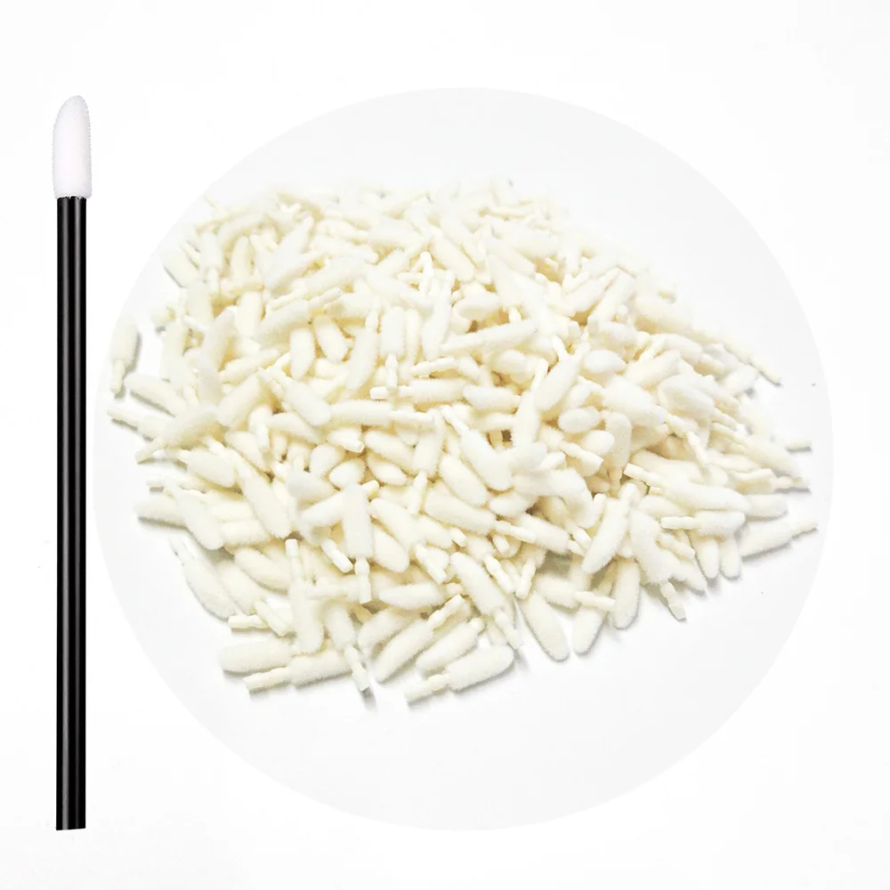

500pcs Disposable Lip Brush Cotton Head Replacement Head for Lipstick Applicator Makeup Tool For Eyelashes Extension